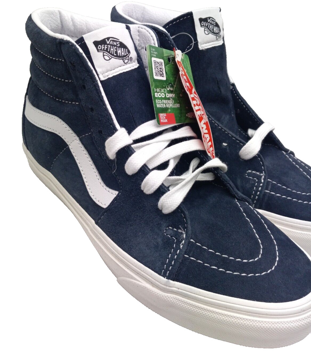 Vans Sk8 Blue High Lace Suede Hi Eco Dry Womens Size 9 Shoes